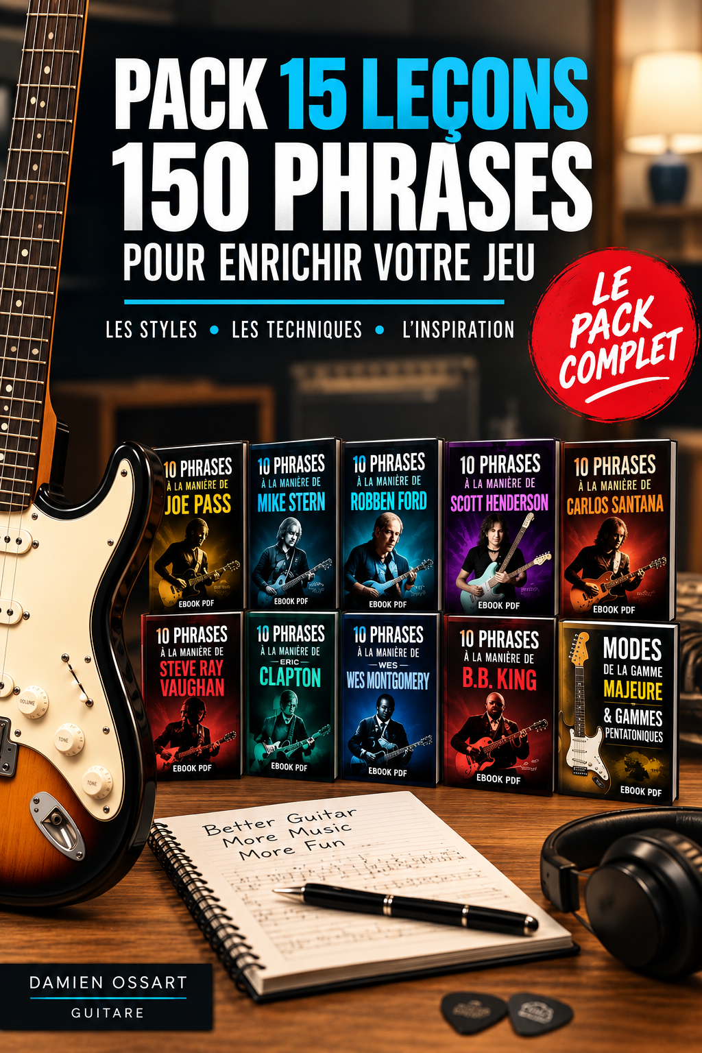 Damien Ossart - Pack 15 leçons – 150 phrases pour enrichir votre jeu